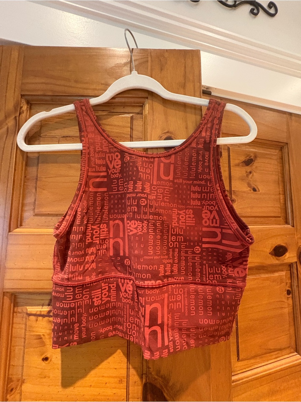 lululemon athletica Burgundy Logo Crop Tank